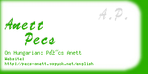 anett pecs business card